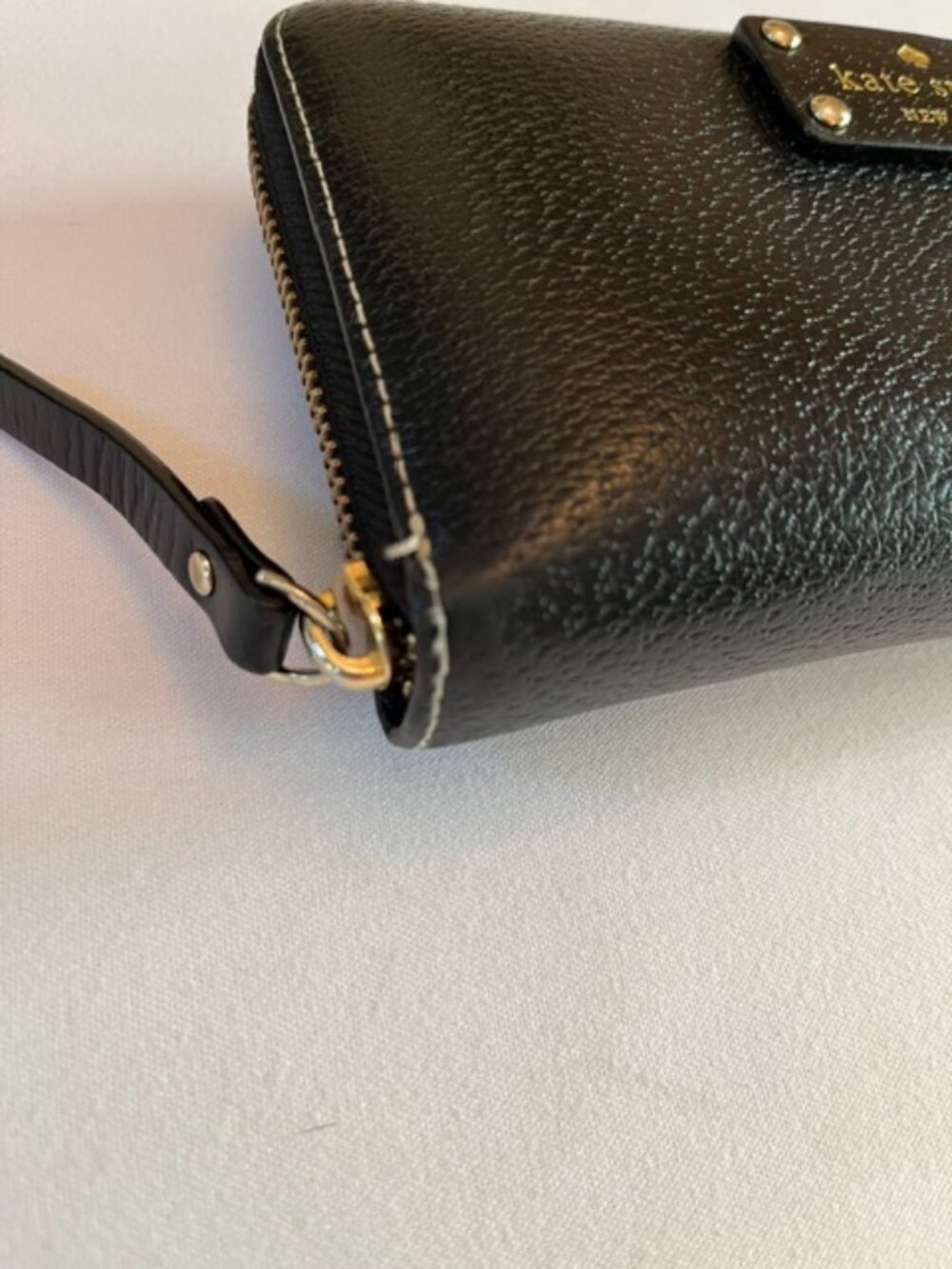 KATE SPADE | Neda Wellesley Black Pebbled Leather Zip Around Clutch Wallet-EUC - Picture 5 of 13